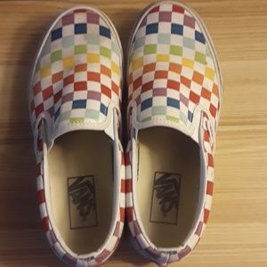 Rainbow checkered vans